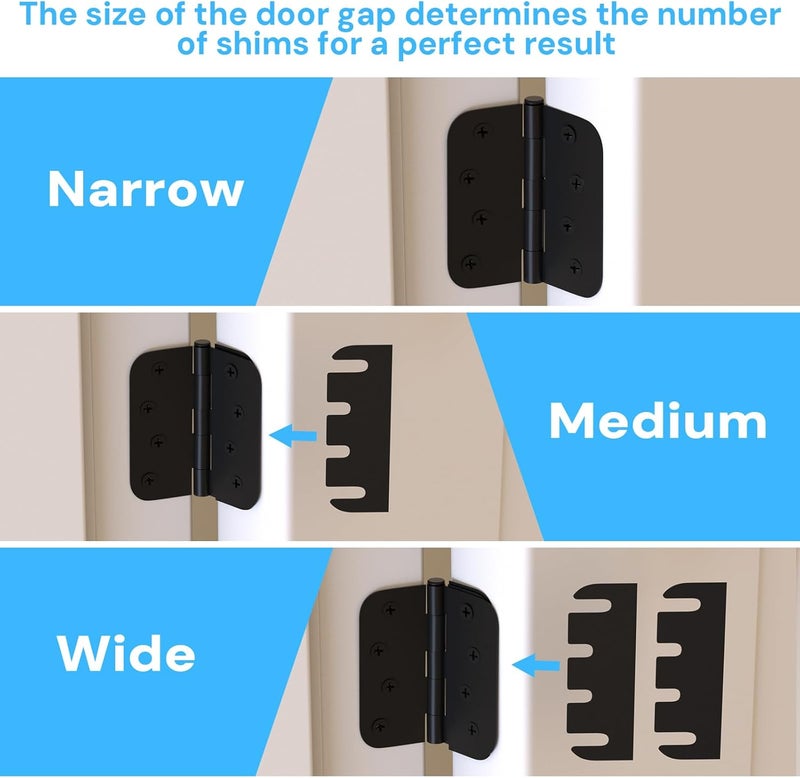 QUFA Door Hinge Shims, Filling Gaps in Interior Doors Adjusting The Spacing to Align Them, Used to Solve Problems Such As Door Air Leakage, Can Be Trimmed,4 Inch (10, 4 Inch Hinge shims) - Image 5